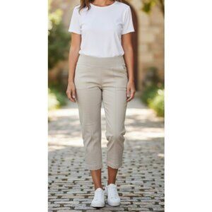 APT 9 Tan Brynn Midrise Capri Length Dress Pants Ladies Size 12